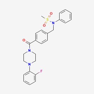 molecular formula C25H26FN3O3S B3469819 N-[[4-[4-(2-fluorophenyl)piperazine-1-carbonyl]phenyl]methyl]-N-phenylmethanesulfonamide 