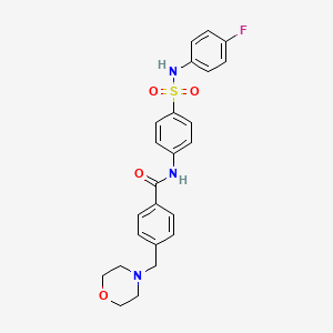molecular formula C24H24FN3O4S B3469832 N-[4-[(4-fluorophenyl)sulfamoyl]phenyl]-4-(morpholin-4-ylmethyl)benzamide 