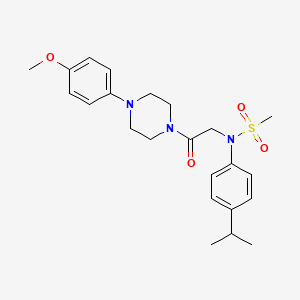 molecular formula C23H31N3O4S B3469841 N-[2-[4-(4-methoxyphenyl)piperazin-1-yl]-2-oxoethyl]-N-(4-propan-2-ylphenyl)methanesulfonamide 