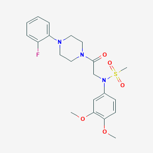 molecular formula C21H26FN3O5S B3469846 N-(3,4-dimethoxyphenyl)-N-{2-[4-(2-fluorophenyl)piperazin-1-yl]-2-oxoethyl}methanesulfonamide 