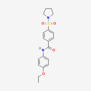 molecular formula C19H22N2O4S B3469884 N-(4-Ethoxyphenyl)-4-(pyrrolidine-1-sulfonyl)benzamide 