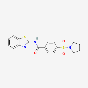 molecular formula C18H17N3O3S2 B3469896 N-(1,3-benzothiazol-2-yl)-4-(pyrrolidin-1-ylsulfonyl)benzamide 