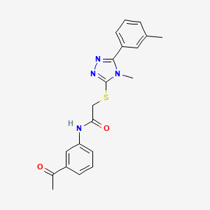 molecular formula C20H20N4O2S B3469913 N-(3-acetylphenyl)-2-{[4-methyl-5-(3-methylphenyl)-4H-1,2,4-triazol-3-yl]sulfanyl}acetamide 