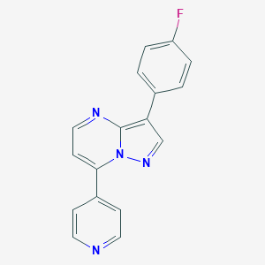 molecular formula C17H11FN4 B346994 3-(4-Fluorophenyl)-7-(4-pyridinyl)pyrazolo[1,5-a]pyrimidine CAS No. 861209-71-4