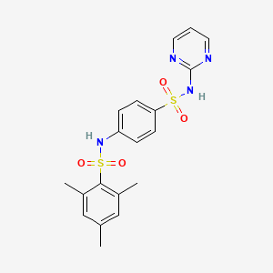 molecular formula C19H20N4O4S2 B3469943 2,4,6-TRIMETHYL-N-{4-[(PYRIMIDIN-2-YL)SULFAMOYL]PHENYL}BENZENE-1-SULFONAMIDE 