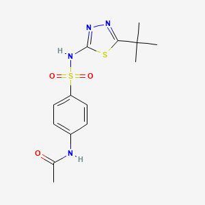 molecular formula C14H18N4O3S2 B3469954 N-{4-[(5-tert-butyl-1,3,4-thiadiazol-2-yl)sulfamoyl]phenyl}acetamide 
