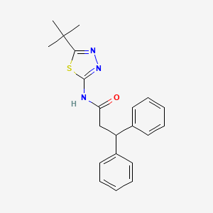molecular formula C21H23N3OS B3470009 N-(5-tert-butyl-1,3,4-thiadiazol-2-yl)-3,3-diphenylpropanamide 