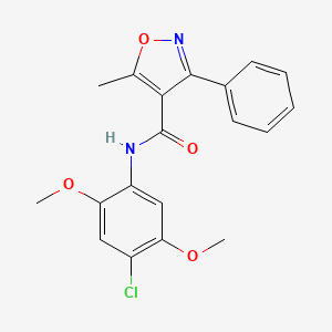 molecular formula C19H17ClN2O4 B3470093 N-(4-chloro-2,5-dimethoxyphenyl)-5-methyl-3-phenyl-1,2-oxazole-4-carboxamide 