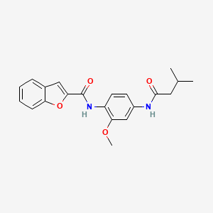 molecular formula C21H22N2O4 B3470120 N-{2-methoxy-4-[(3-methylbutanoyl)amino]phenyl}-1-benzofuran-2-carboxamide 