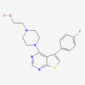 molecular formula C18H19FN4OS B3470148 2-{4-[5-(4-fluorophenyl)thieno[2,3-d]pyrimidin-4-yl]-1-piperazinyl}ethanol 