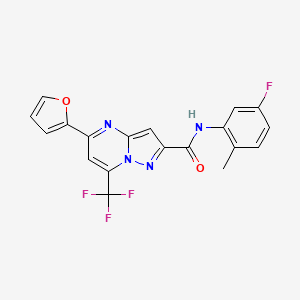 molecular formula C19H12F4N4O2 B3470165 N-(5-fluoro-2-methylphenyl)-5-(2-furyl)-7-(trifluoromethyl)pyrazolo[1,5-a]pyrimidine-2-carboxamide 