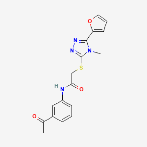 molecular formula C17H16N4O3S B3470177 N-(3-acetylphenyl)-2-{[5-(furan-2-yl)-4-methyl-4H-1,2,4-triazol-3-yl]sulfanyl}acetamide 