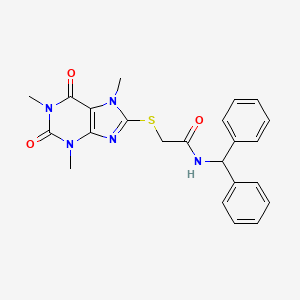 molecular formula C23H23N5O3S B3470250 N-(diphenylmethyl)-2-[(1,3,7-trimethyl-2,6-dioxo-2,3,6,7-tetrahydro-1H-purin-8-yl)sulfanyl]acetamide 