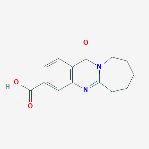 molecular formula C14H14N2O3 B034704 12-Oxo-6,7,8,9,10,12-hexahydroazepino[2,1-b]quinazoline-3-carboxylic acid CAS No. 108561-87-1