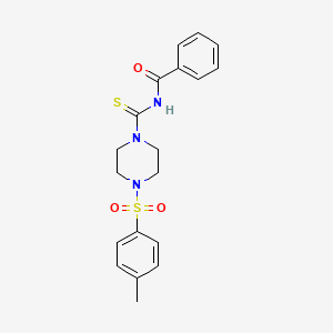 molecular formula C19H21N3O3S2 B3470566 N-[4-(4-methylphenyl)sulfonylpiperazine-1-carbothioyl]benzamide 