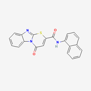 molecular formula C21H13N3O2S B3470578 N-1-naphthalenyl-4-oxo-4H-[1,3]thiazino[3,2-a]benzimidazole-2-carboxamide 