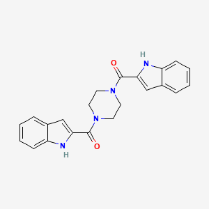 molecular formula C22H20N4O2 B3470600 piperazine-1,4-diylbis(1H-indol-2-ylmethanone) 