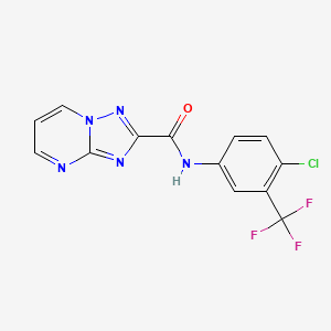 molecular formula C13H7ClF3N5O B3470615 N~2~-[4-CHLORO-3-(TRIFLUOROMETHYL)PHENYL][1,2,4]TRIAZOLO[1,5-A]PYRIMIDINE-2-CARBOXAMIDE 