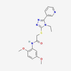 molecular formula C19H21N5O3S B3470688 N-(2,5-DIMETHOXYPHENYL)-2-{[4-ETHYL-5-(3-PYRIDINYL)-4H-1,2,4-TRIAZOL-3-YL]SULFANYL}ACETAMIDE 
