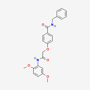 molecular formula C24H24N2O5 B3470892 N-benzyl-4-(2-((2,5-dimethoxyphenyl)amino)-2-oxoethoxy)benzamide 