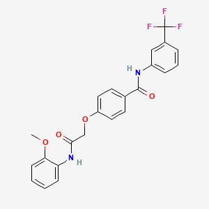 molecular formula C23H19F3N2O4 B3470901 4-[2-(2-methoxyanilino)-2-oxoethoxy]-N-[3-(trifluoromethyl)phenyl]benzamide 
