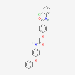 molecular formula C27H21ClN2O4 B3470911 N-(2-chlorophenyl)-4-[2-oxo-2-(4-phenoxyanilino)ethoxy]benzamide 