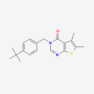 molecular formula C19H22N2OS B3471103 3-[(4-Tert-butylphenyl)methyl]-5,6-dimethylthieno[2,3-d]pyrimidin-4-one 