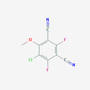 molecular formula C9H3ClF2N2O B034714 5-Chloro-2,4-difluoro-6-methoxybenzene-1,3-dicarbonitrile CAS No. 104581-68-2