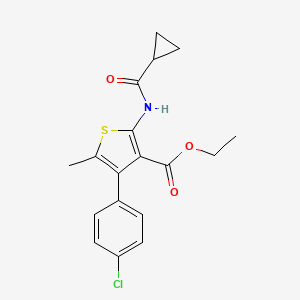 molecular formula C18H18ClNO3S B3471421 ethyl 4-(4-chlorophenyl)-2-[(cyclopropylcarbonyl)amino]-5-methyl-3-thiophenecarboxylate 