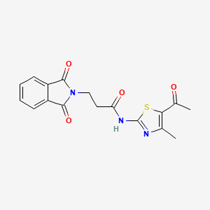 molecular formula C17H15N3O4S B3471501 N-(5-acetyl-4-methyl-1,3-thiazol-2-yl)-3-(1,3-dioxoisoindol-2-yl)propanamide 