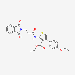 molecular formula C26H24N2O6S B3471504 ethyl 2-{[3-(1,3-dioxo-1,3-dihydro-2H-isoindol-2-yl)propanoyl]amino}-4-(4-ethoxyphenyl)-3-thiophenecarboxylate 