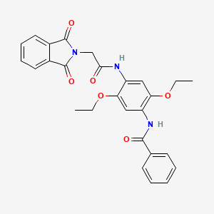 molecular formula C27H25N3O6 B3471556 N-[2,5-diethoxy-4-(phenylcarbonylamino)phenyl]-2-(1,3-dioxobenzo[c]azolin-2-yl)acetamide 