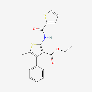 molecular formula C19H17NO3S2 B3471562 Ethyl 5-methyl-4-phenyl-2-(thiophene-2-carbonylamino)thiophene-3-carboxylate 