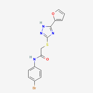 molecular formula C14H11BrN4O2S B3471607 N-(4-bromophenyl)-2-{[5-(2-furyl)-4H-1,2,4-triazol-3-yl]thio}acetamide 