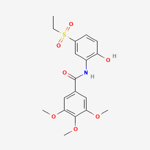 molecular formula C18H21NO7S B3471655 N-(5-Ethylsulfonyl-2-hydroxy-phenyl)-3,4,5-trimethoxy-benzamide CAS No. 5368-00-3