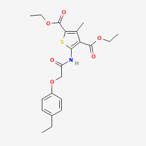 molecular formula C21H25NO6S B3471675 diethyl 5-{[(4-ethylphenoxy)acetyl]amino}-3-methyl-2,4-thiophenedicarboxylate 