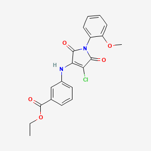 molecular formula C20H17ClN2O5 B3471716 Ethyl 3-[[4-chloro-1-(2-methoxyphenyl)-2,5-dioxopyrrol-3-yl]amino]benzoate 