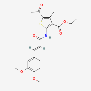 molecular formula C21H23NO6S B3472081 ethyl 5-acetyl-2-{[(2E)-3-(3,4-dimethoxyphenyl)prop-2-enoyl]amino}-4-methylthiophene-3-carboxylate 