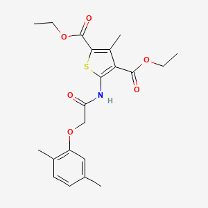 molecular formula C21H25NO6S B3472091 diethyl 5-{[(2,5-dimethylphenoxy)acetyl]amino}-3-methyl-2,4-thiophenedicarboxylate 