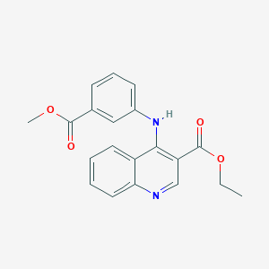 molecular formula C20H18N2O4 B3472160 Ethyl 4-{[3-(methoxycarbonyl)phenyl]amino}quinoline-3-carboxylate 