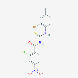 molecular formula C15H11BrClN3O3S B3472233 N-{[(2-bromo-4-methylphenyl)amino]carbonothioyl}-2-chloro-4-nitrobenzamide 