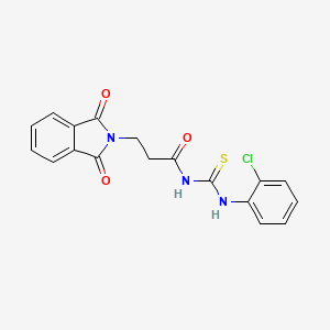 molecular formula C18H14ClN3O3S B3472247 N-((2-chlorophenyl)carbamothioyl)-3-(1,3-dioxoisoindolin-2-yl)propanamide 