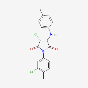 molecular formula C18H14Cl2N2O2 B3472299 3-chloro-1-(3-chloro-4-methylphenyl)-4-[(4-methylphenyl)amino]-1H-pyrrole-2,5-dione 