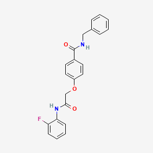molecular formula C22H19FN2O3 B3472399 N-benzyl-4-{2-[(2-fluorophenyl)amino]-2-oxoethoxy}benzamide 