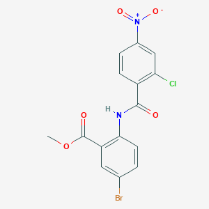 molecular formula C15H10BrClN2O5 B3472550 methyl 5-bromo-2-[(2-chloro-4-nitrobenzoyl)amino]benzoate 