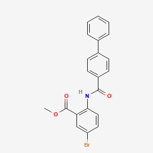 molecular formula C21H16BrNO3 B3472558 Methyl 5-bromo-2-[(4-phenylbenzoyl)amino]benzoate 