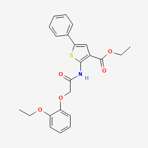 molecular formula C23H23NO5S B3472617 ethyl 2-{[(2-ethoxyphenoxy)acetyl]amino}-5-phenyl-3-thiophenecarboxylate 