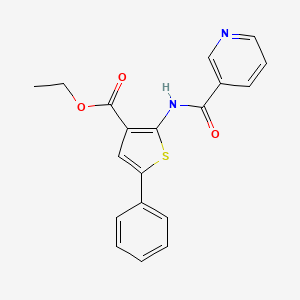 molecular formula C19H16N2O3S B3472622 Ethyl 5-phenyl-2-[(pyridin-3-ylcarbonyl)amino]thiophene-3-carboxylate 
