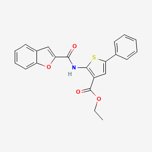 molecular formula C22H17NO4S B3472634 Ethyl 2-(benzo[d]furan-2-ylcarbonylamino)-5-phenylthiophene-3-carboxylate 
