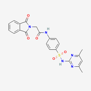 molecular formula C22H19N5O5S B3472657 N-{4-[(4,6-dimethylpyrimidin-2-yl)sulfamoyl]phenyl}-2-(1,3-dioxo-2,3-dihydro-1H-isoindol-2-yl)acetamide 